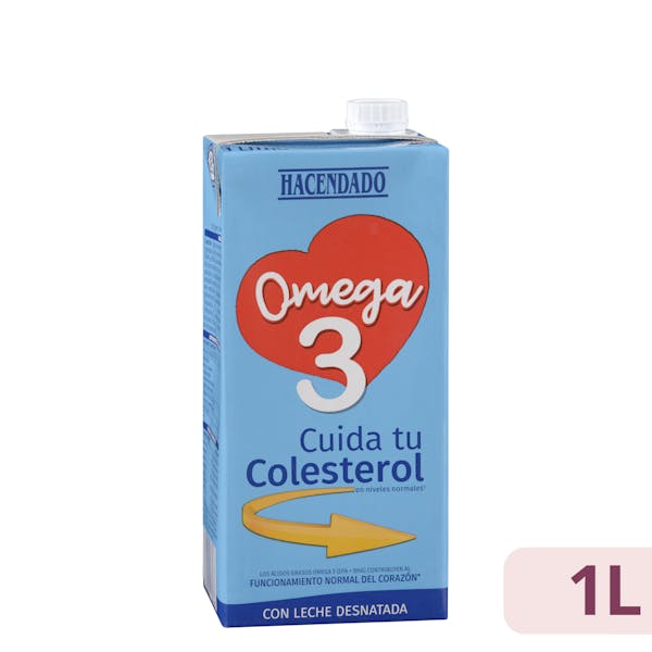 Precio en Mercadona de Bebida láctea desnatada omega 3 Hacendado Brick