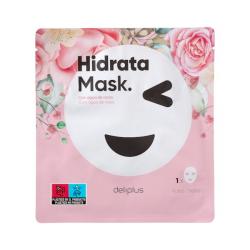 Mascarilla facial Hidrata Mask Deliplus con agua de rosas Paquete 1 ud