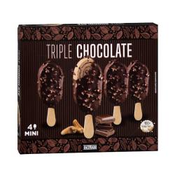 Helado vegetal mini triple chocolate a base de anacardo Hacendado Caja 326 ml