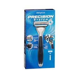 Maquinilla de afeitar recargable Precision System 6 Deliplus 6 hojas Caja 1 ud