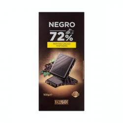 Chocolate negro 72% de cacao Hacendado con pepitas de cacao caramelizadas Tableta 0.1 kg