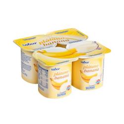 Yogur sabor plátano Hacendado 4 ud. X 0.125 kg