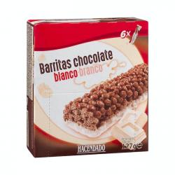 Barritas de cereales Hacendado con chocolate blanco Caja 0.127 kg