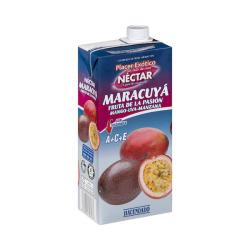 Néctar de maracuyá Hacendado fruta de la pasión, mango, uva y manzana Brick 1 L