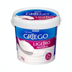 Yogur griego ligero natural Hacendado 2% m.g Bote 1 kg