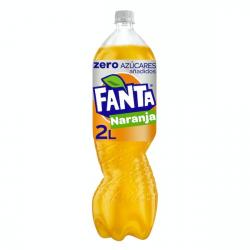 Refresco Fanta naranja zero azúcares añadidos Botella 2 L