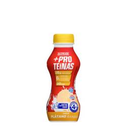 Yogur líquido +Proteínas desnatado sabor plátano Hacendado 0% m.g 20 g proteínas Botella 0.28 kg