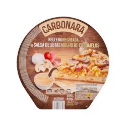 Pizza carbonara rellena de salsa de setas Hacendado ultracongelada  0.54 kg