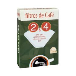 Filtros de café para cafeteras tamaño 2 y 4 Bosque Verde Caja 1 ud
