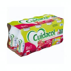Bebida láctea de fresa Cuidacol 0% azúcares añadidos 8 mini botellas X 0.1 kg