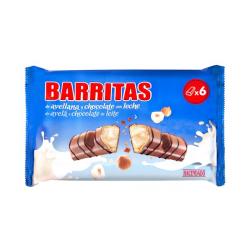 Barritas de barquillo Hacendado rellenas de avellanas y chocolate con leche Paquete 0.135 kg