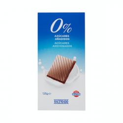 Chocolate extrafino con leche Hacendado 0% azúcares añadidos Tableta 0.125 kg
