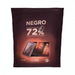 Porciones de Chocolate negro 72% cacao extrafino Hacendado Paquete 0.2 kg