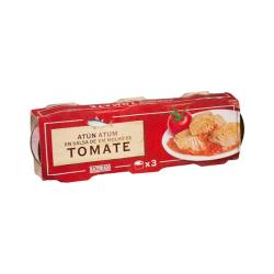 Atún en salsa de tomate Hacendado 3 latas X 0.052 kg