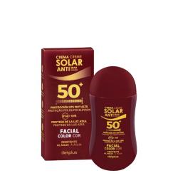 Crema protección solar facial antiedad Deliplus FPS 50+ con color Bote 0.05 100 ml
