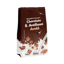 Cereales rellenos de chocolate y avellana Hacendado Paquete 0.5 kg