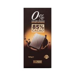 Chocolate negro 85% cacao extrafino y edulcorante Hacendado 0% azúcares añadidos Tableta 0.1 kg