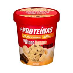 Helado +Proteínas sabor plátano con trozos de brownie Hacendado 24,6 g proteínas Bote 500 ml