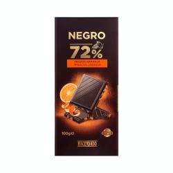 Chocolate negro 72% cacao Hacendado con trozos de naranja Tableta 0.1 kg