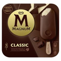 Bombón helado de vainilla con chocolate con leche Magnum sin gluten 3 ud.
