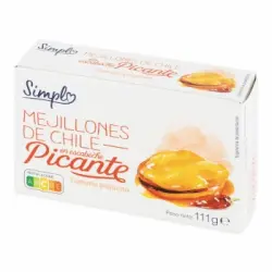 Mejillones de Chile en escabeche picante Simpl sin gluten 69 g.