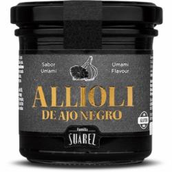 Salsa alioli de ajo negro Familia Suárez sin gluten tarro 135 g.