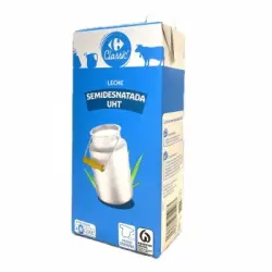 Leche semidesnatada Carrefour brik 1 l.