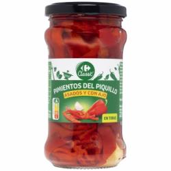 Pimientos del Piquillo en tiras al ajillo Carrefour sin lactosa 225 g.