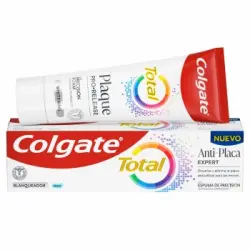 Dentífrico plaque anti-placa expert blanqueadora Colgate Total 75 ml.