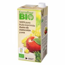 Zumo de melocotón y uva ecológico Carrefour Bio brik 1 l.