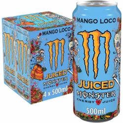 Monster juiced mango loco bebida energética pack 4 latas de 50 l.