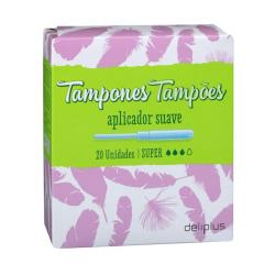 Tampones súper Deliplus con aplicador suave Caja 1 ud