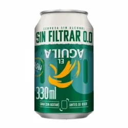 Cerveza Él Águila sin filtrar 0,0 alcohol lata 33 cl.