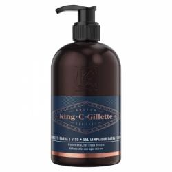 Gel limpiador para barba y rostro refrescante con agua de coco King C Gillette 350 ml.