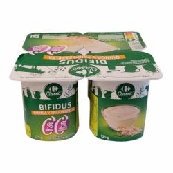 Bífidus desnatado con quinoa y trigo de espelta sin azúcar añadido Carrefour Classic' pack de 4 unidades de 125 g.