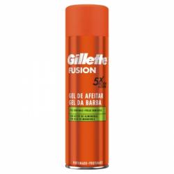 Gel de afeitado con aceite de almendras para piel sensible acción x5 Fusion Gillette 200 ml.