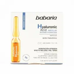 Ampollas faciales hidratantes de ácido hyalurónico Babaria pack de 5 unidades de 2 ml.