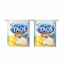 Yogur griego con mango Nestle - Yaos sin gluten pack de 4 unidades de 115 g.