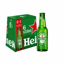 Cerveza Heineken pack 5 botellas 25 cl.