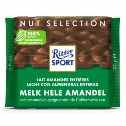 Chocolate con leche y almendras enteras Ritter Sport 100 g.