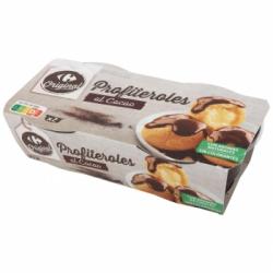 Profiteroles al cacao Carrefour Original pack de 2 unidades de 80 g.
