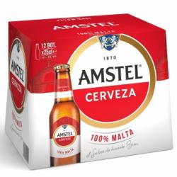 Cerveza Amstel 100% malta pack 12 botellas 25 cl.