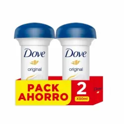 Desodorante en crema antitranspirante original Dove pack 2 unidades de 50 ml.