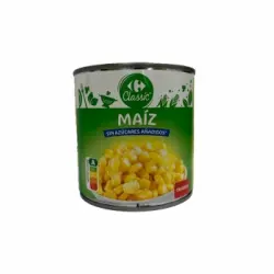 Maíz dulce Classic Carrefour sin azúcar añadido 285 g.