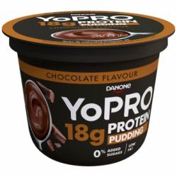 Postre lácteo desnatado de chocolate protein pudding Danone Yopro 180 g.