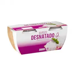 Queso fresco Burgos desnatado 0% m.g Hacendado 2 tarrinas X 0.25 kg