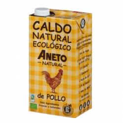Caldo natural de pollo ecológico Aneto sin gluten y sin lactosa 1 l.