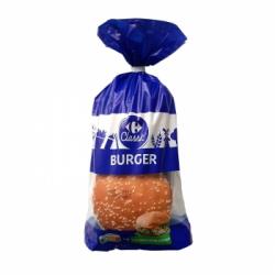 Pan burger con semillas de sésamo Classic ́ Carrefour 4 ud.