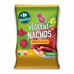 Nachos vegetales de remolacha Sensation Carrefour sin gluten 130 g.