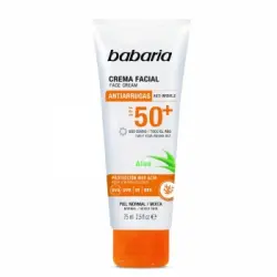 Crema facial solar SPF50+ protección muy alta antienvejecimiento y anti-polución Babaria 75 ml.